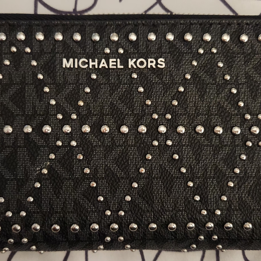 Michael Kors Black Studded Clutch